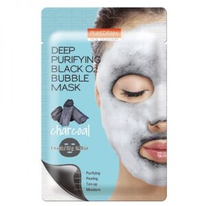 PUREDERM Deep Purifying Black O2 Bubble Mask Charcoal